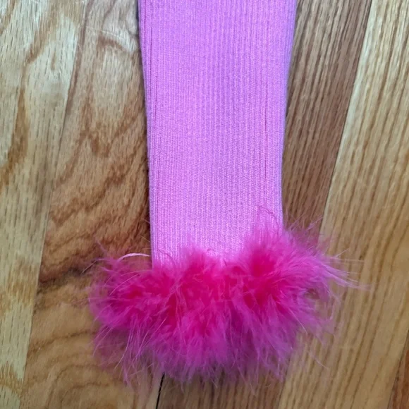 Pink Off-Shoulder Top Feather Trim These Three Boutique Valentines Day Top Med - Picture 5 of 6